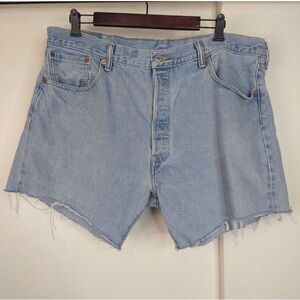 Levis 501 Buttonfly Cutoff Denim Jean Shorts Womens Size 16/18 40W Blue